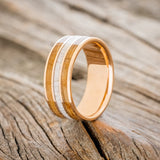 "RIO" - WHISKEY BARREL OAK & ANTLER WEDDING RING-1