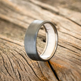 ANTLER LINED WEDDING RING WITH A BRUSHED FINISH-4