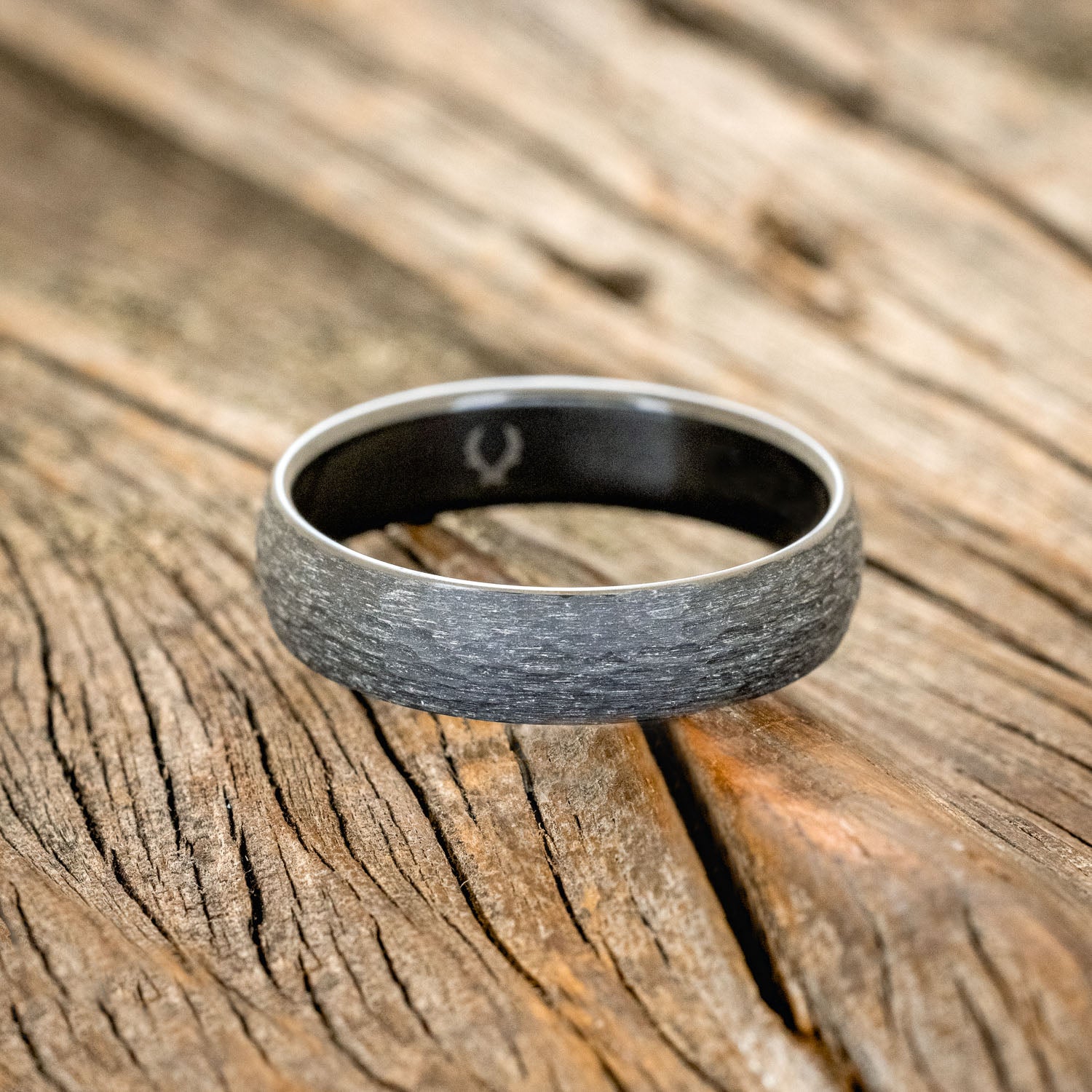 DOMED PROFILE WEDDING BAND WITH HAMMERED FINISH-5