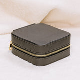 SQUARE BLACK LEATHERETTE JEWELRY CASE WITH MIRROR-3