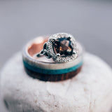 14K GOLD ENGAGEMENT RING WITH A SMOKEY QUARTZ STONE AND CELTIC KNOT DETAIL (available in 14K white, yellow & rose gold) - Staghead Designs - Antler Rings By Staghead Designs