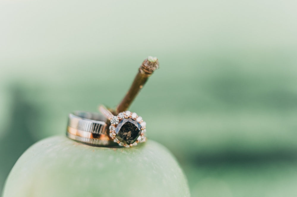 "VERTIGO" - 14K GOLD INLAY WEDDING RING-9