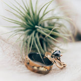 "ARTEMIS" - SALT & PEPPER DIAMOND SET ON 14K GOLD ANTLER/TWIG STYLE WEDDING BAND (available in 14K rose, white & yellow gold) - Staghead Designs - Antler Rings By Staghead Designs