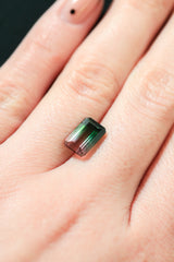 "SUMMER" - EMERALD CUT BI-COLOR TOURMALINE-8