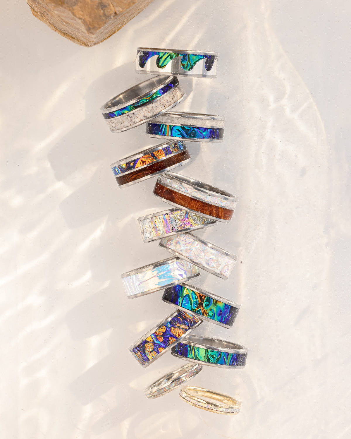 "RAINIER" - CARIBBEAN SEA DICHROLAM WEDDING BAND-4