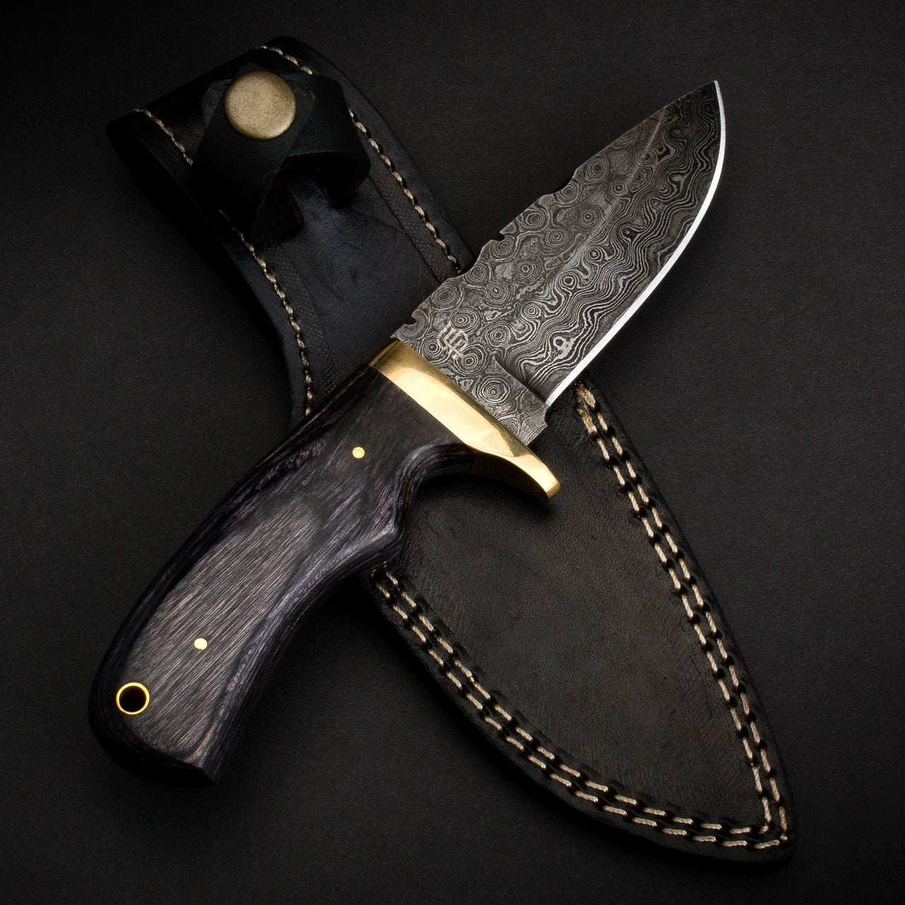 "JIM BAKER" - HANDMADE DAMASCUS STEEL SKINNER KNIFE by Forseti Steel™-3