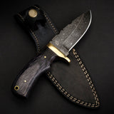 "JIM BAKER" -  HANDMADE DAMASCUS STEEL SKINNER KNIFE by Forseti Steel™