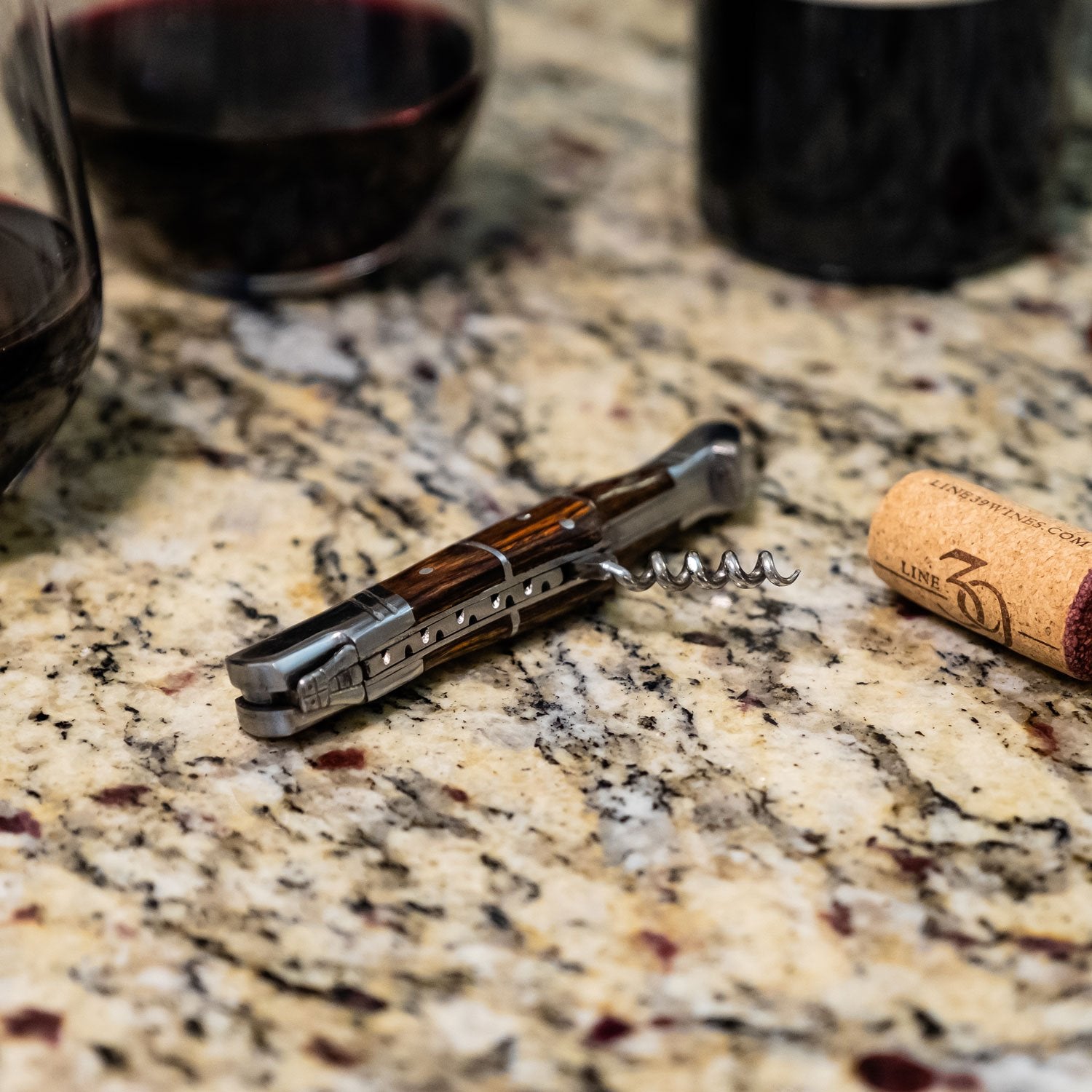 "RHONE RANGERS" - HANDMADE DAMASCUS STEEL FOLDING KNIFE WITH WINE CORKSCREW by Forseti Steel™-16