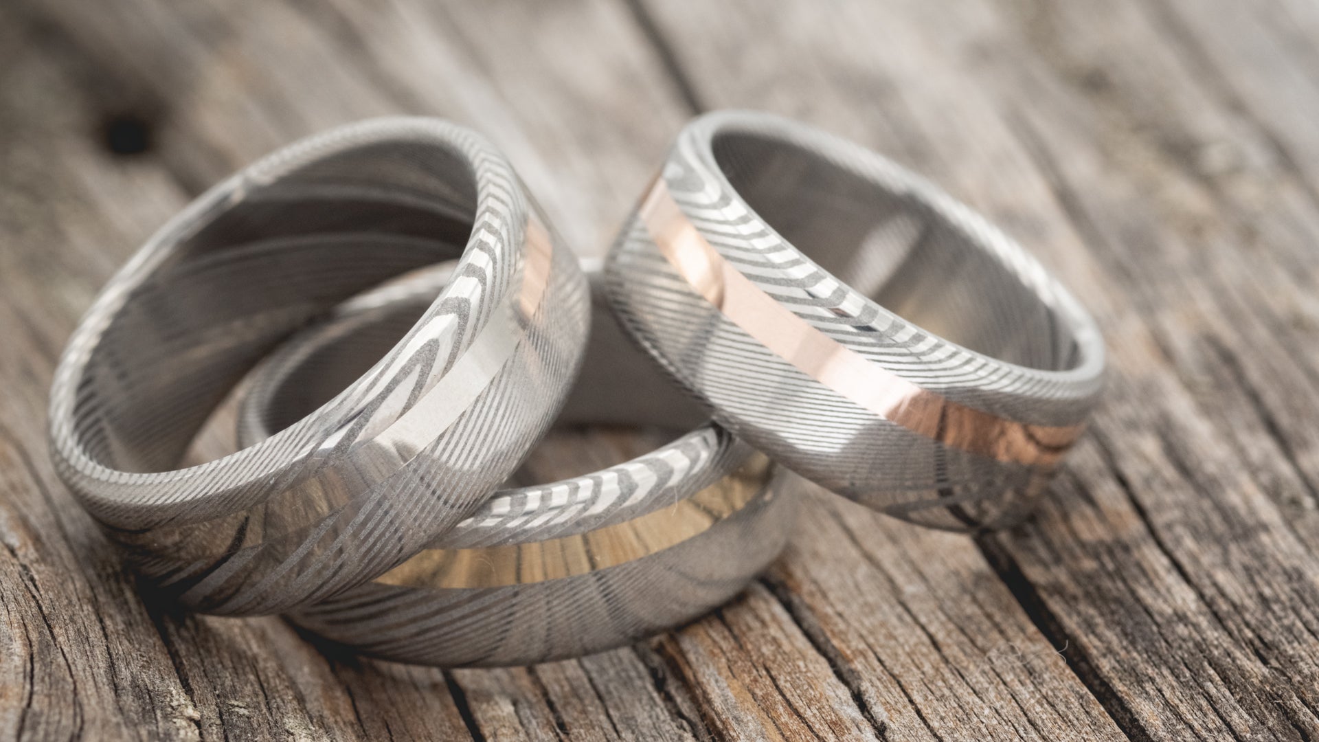 "VERTIGO" - 14K GOLD INLAY WEDDING RING-13