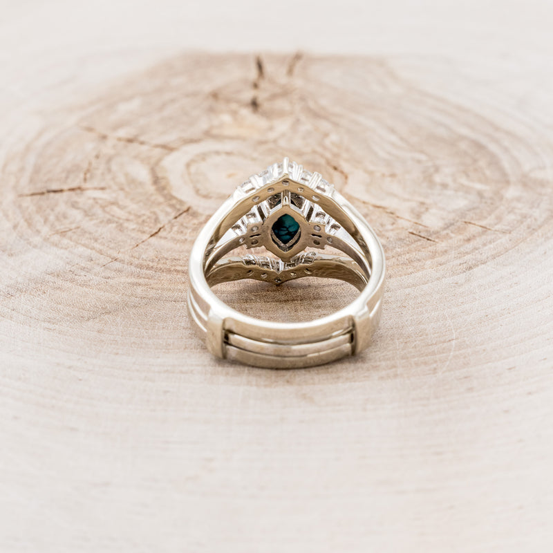 LINA - HANDCRAFTED TURQUOISE ENGAGEMENT RING GUARD – Staghead Designs