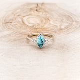 "RAYA" - MARQUISE TURQUOISE ENGAGEMENT RING WITH DIAMOND ACCENTS & RING GUARD - READY TO SHIP