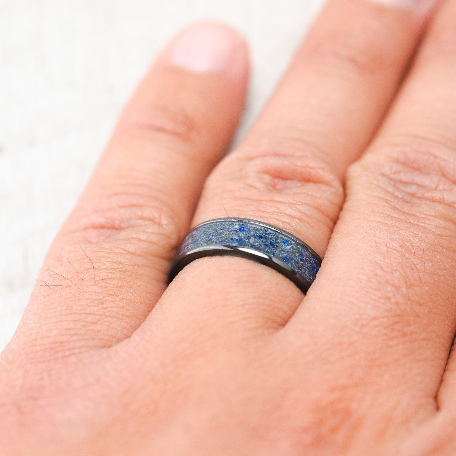 "RAINIER" - LAPIS LAZULI WEDDING BAND - READY TO SHIP-7