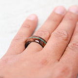 "REMMY" - REDWOOD & MALACHITE WEDDING RING - READY TO SHIP-4