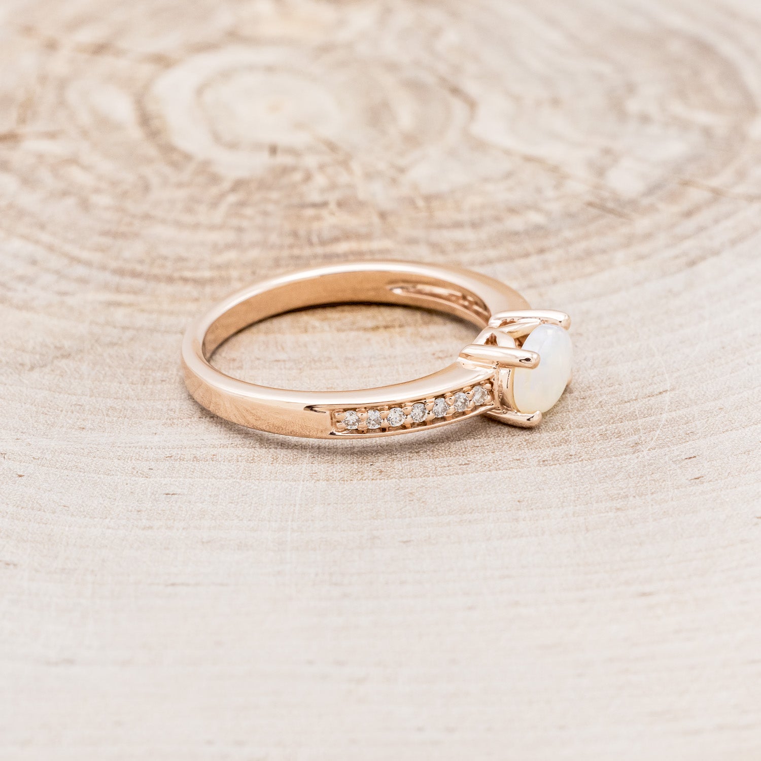 OVAL WHITE OPAL ENGAGEMENT RING WITH DIAMOND ACCENTS-2