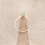 "CLEOPATRA" - OVAL TURQUOISE ENGAGEMENT RING WITH DIAMOND ACCENTS-6