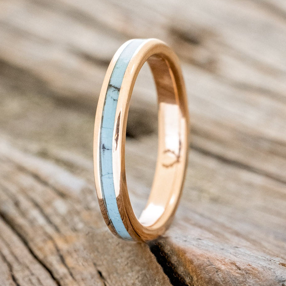"ETERNA" - TURQUOISE & BLACK MATRIX TRUSTONE STACKING BAND-7