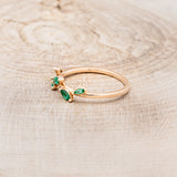 "IDHAL" - MARQUISE EMERALD LEAF RING WITH 14K GOLD-3