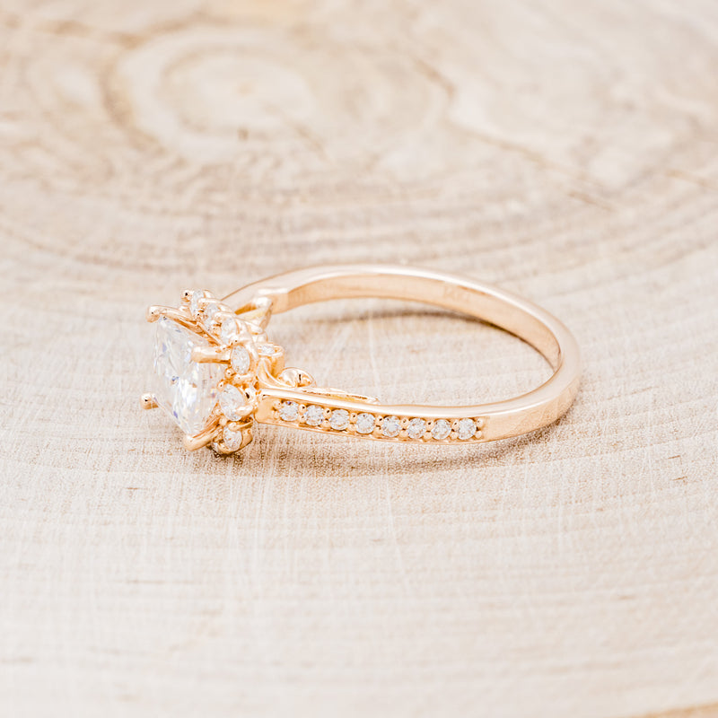 "OPHELIA" - PRINCESS CUT MOISSANITE ENGAGEMENT RING WITH "STELLA" STACKING BAND