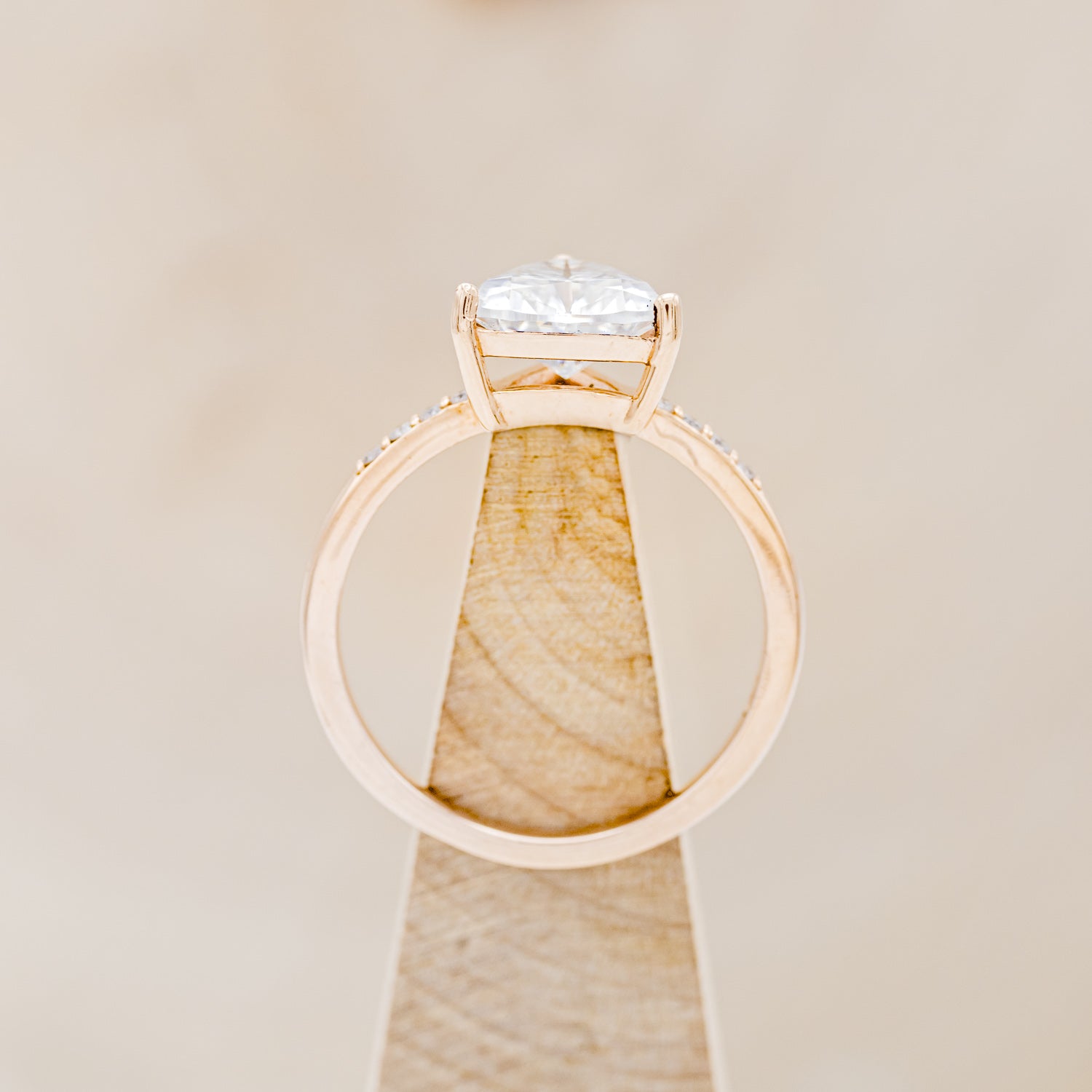 "PIPER" - TRILLION CUT MOISSANITE ENGAGEMENT RING WITH DIAMOND ACCENTS-6