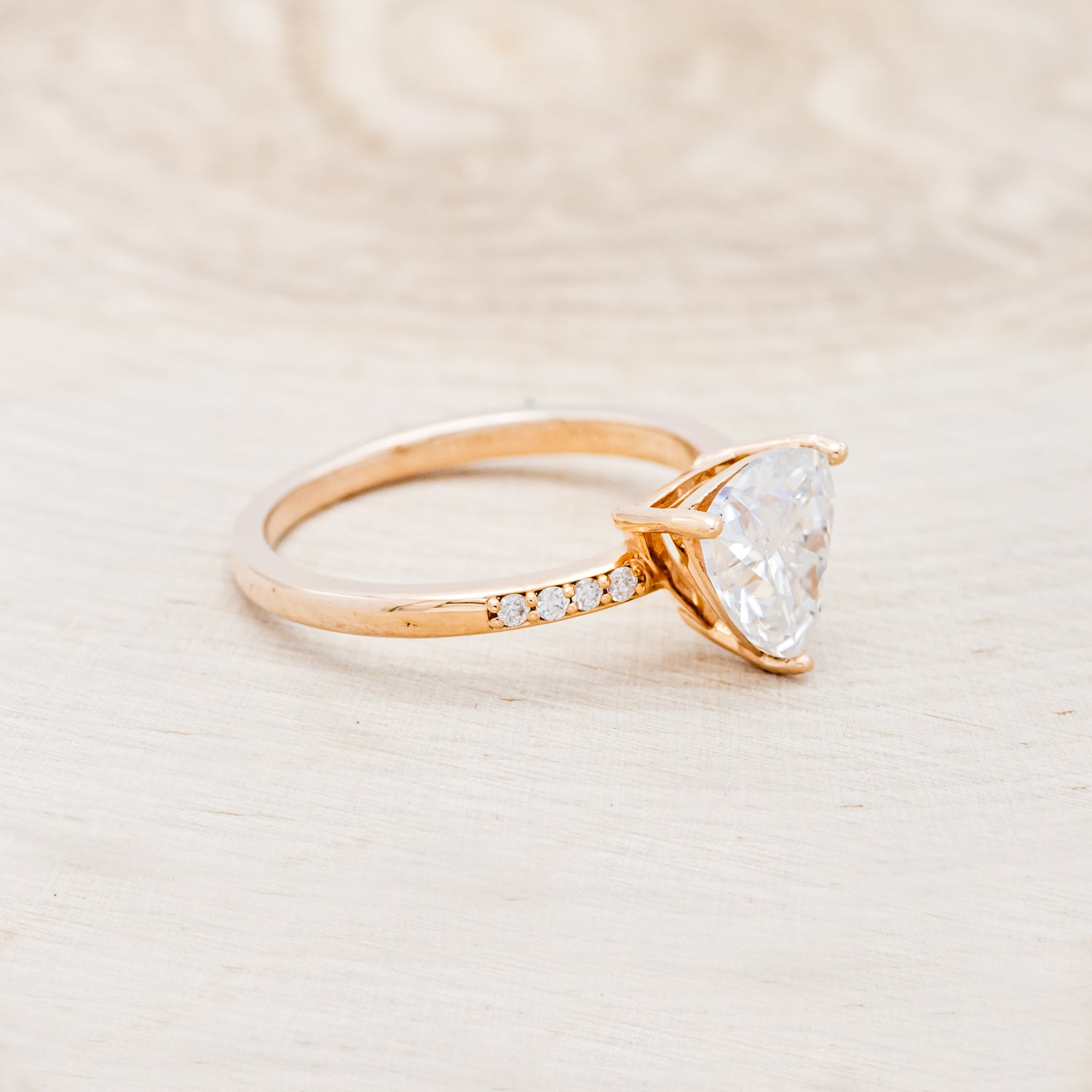 "PIPER" - TRILLION CUT MOISSANITE ENGAGEMENT RING WITH DIAMOND ACCENTS-2