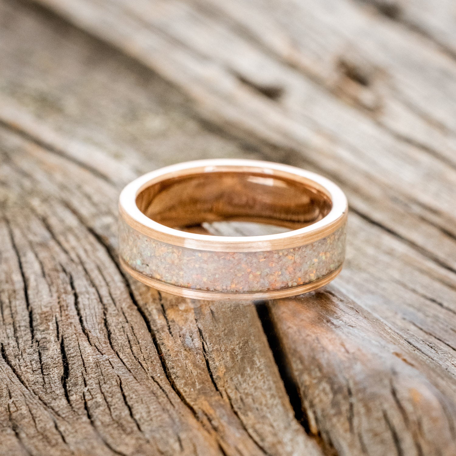 "RAINIER" - FIRE & ICE OPAL WEDDING BAND-15