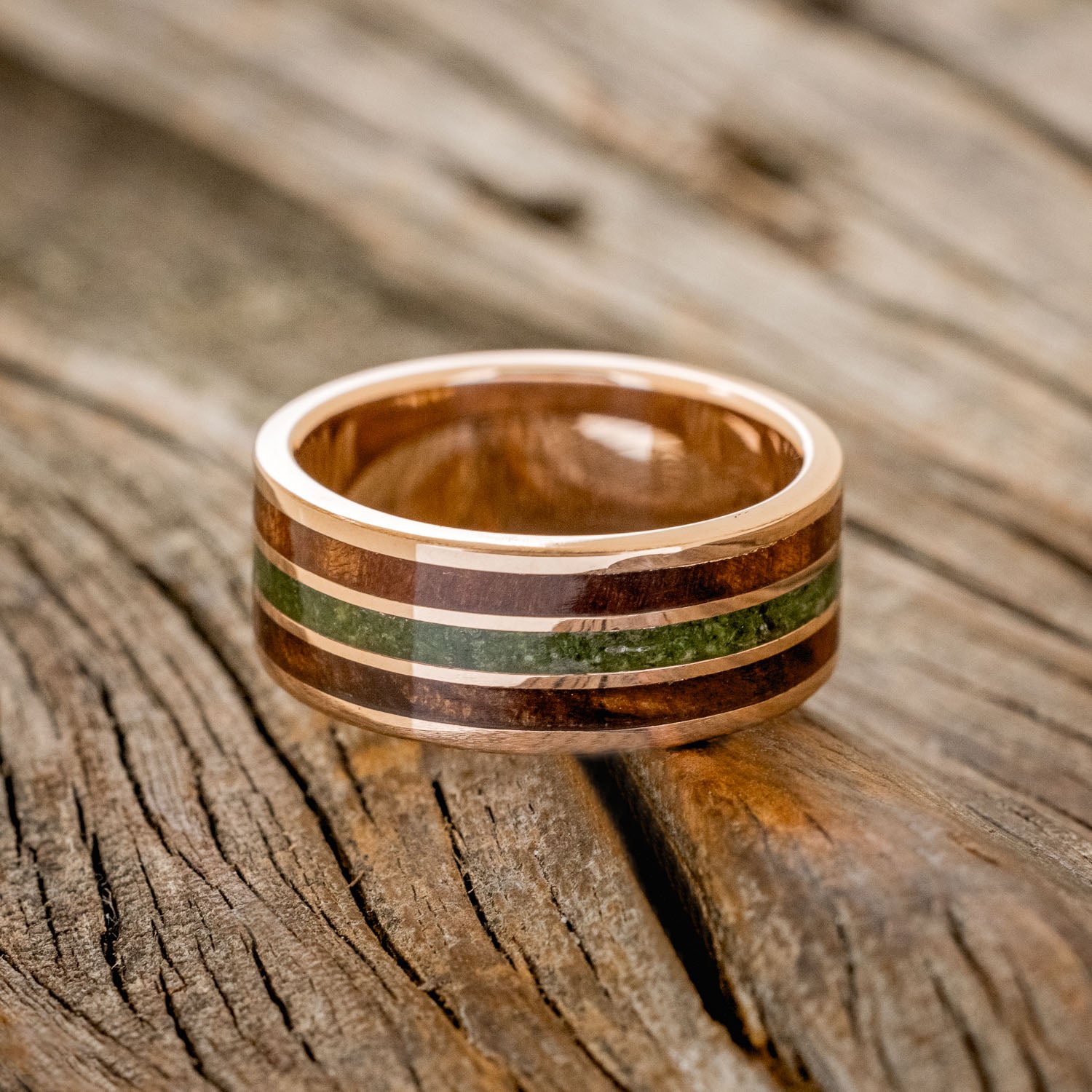 "RIO" - REDWOOD & MOSS WEDDING BAND-15