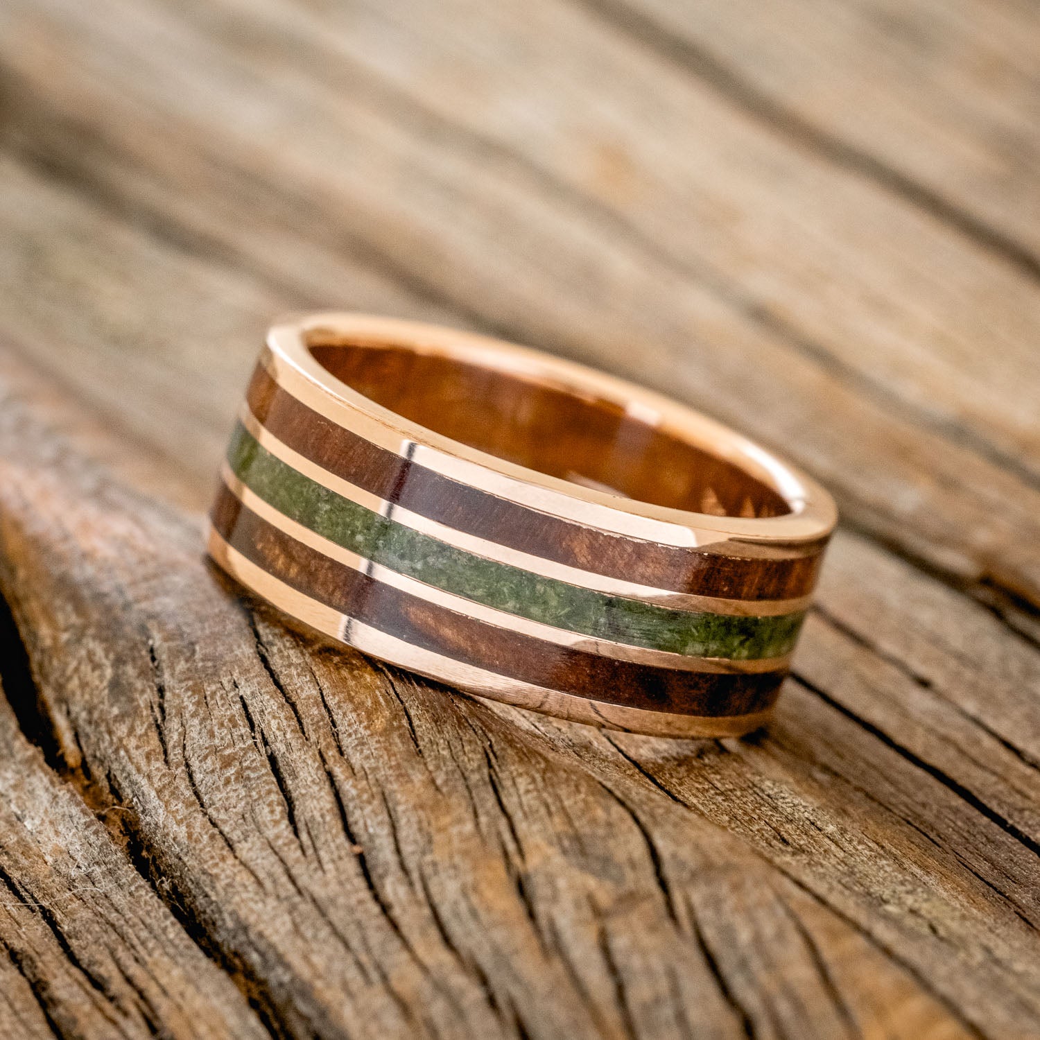 "RIO" - REDWOOD & MOSS WEDDING BAND-14