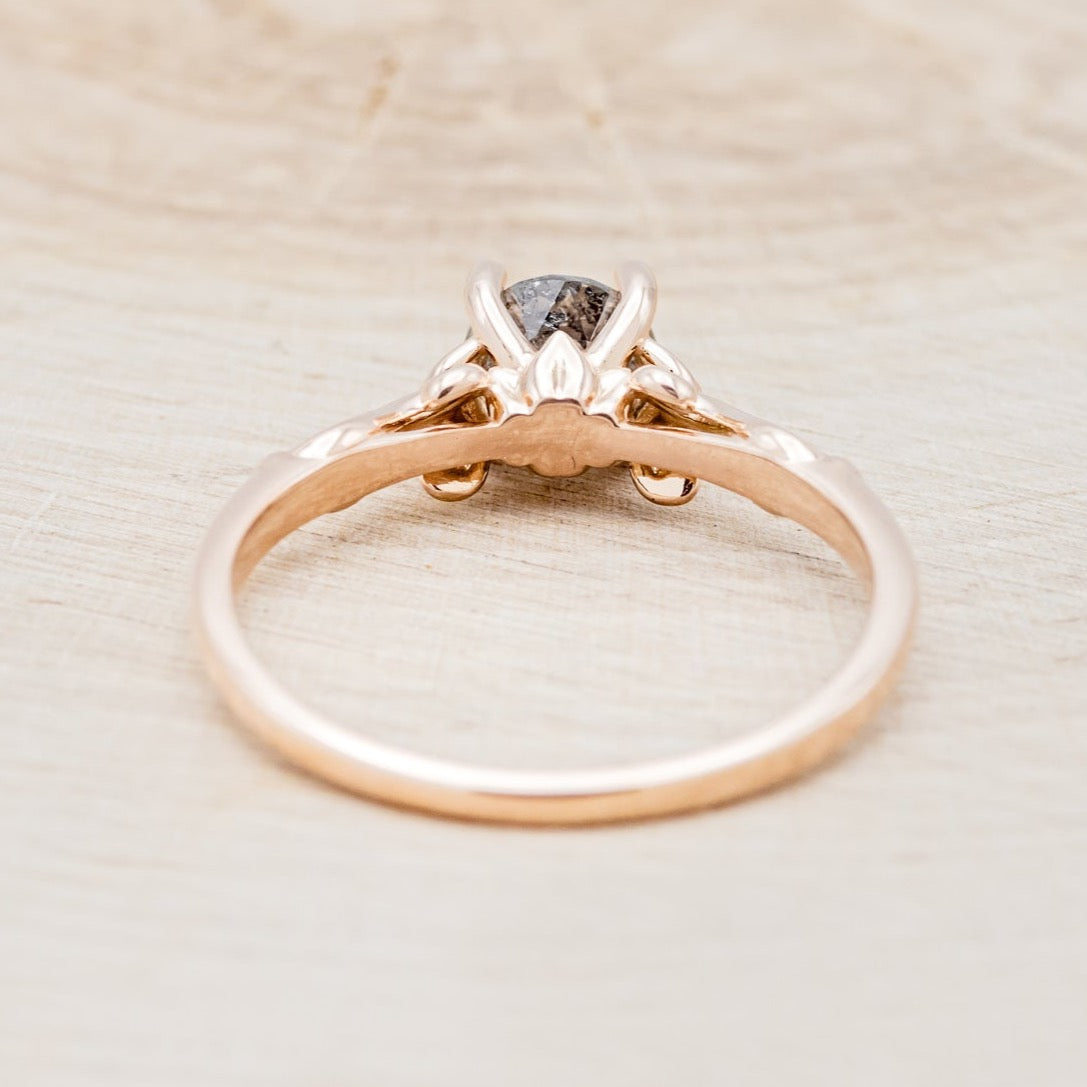 "ROSEMARY" - ENGAGEMENT RING WITH FLORAL DIAMOND STACKING BAND - MOUNTING ONLY - SELECT YOUR OWN STONE-12