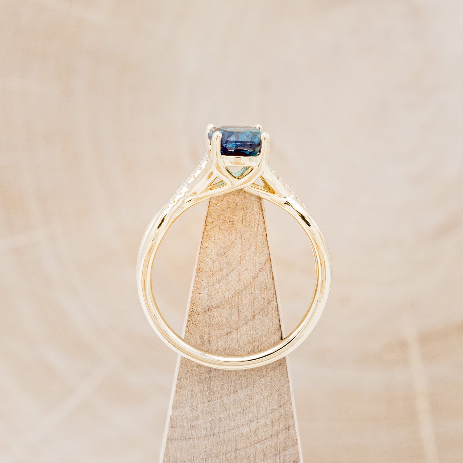 "ROSLYN" - OVAL LAB-GROWN ALEXANDRITE ENGAGEMENT RING WITH DIAMOND ACCENTS-5