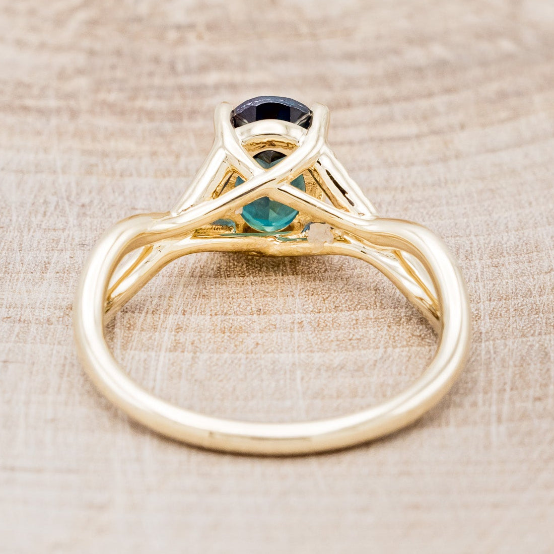 "ROSLYN" - OVAL LAB-GROWN ALEXANDRITE ENGAGEMENT RING WITH DIAMOND ACCENTS-4
