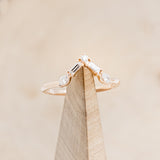 "TULIP" - MARQUISE MOISSANITE ENGAGEMENT RING WITH "MELODY" DIAMOND STACKING BAND