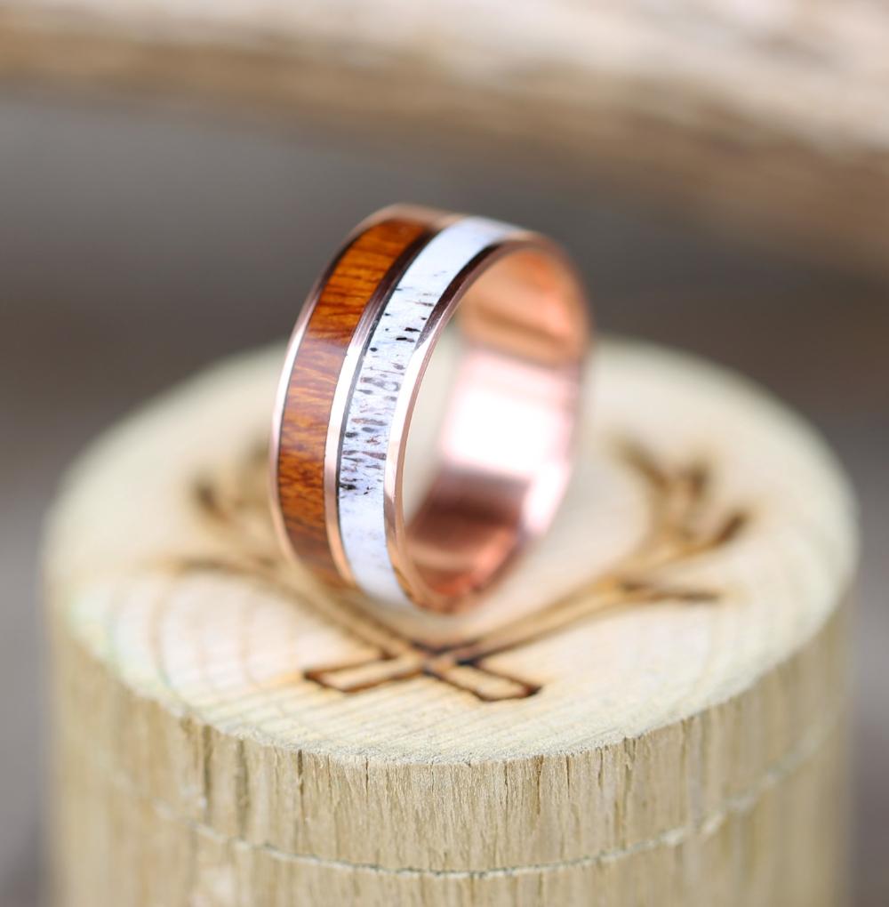 "DYAD" - IRONWOOD & ANTLER WEDDING BAND-10