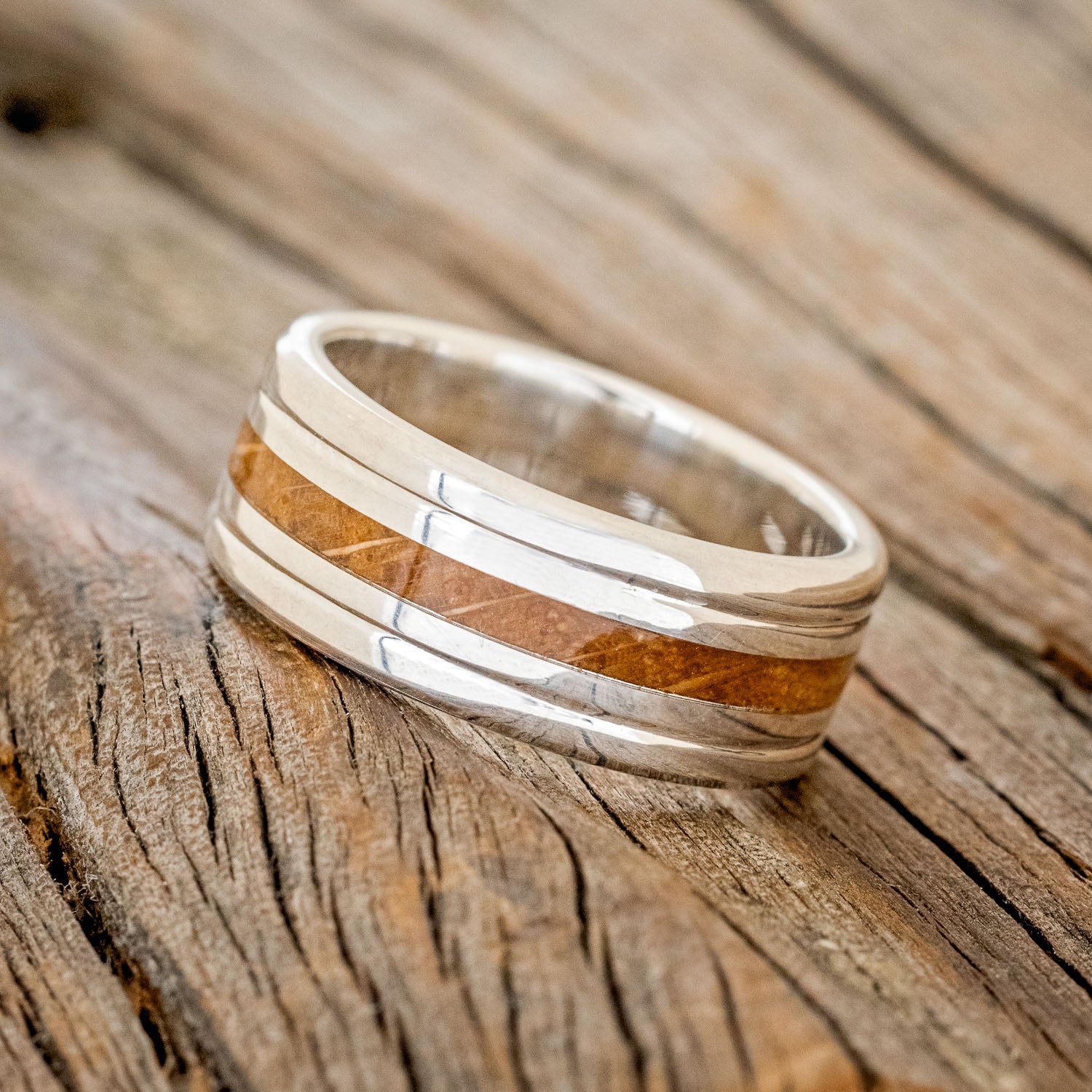 "AUSTIN" - MATCHING SET OF WHISKEY BARREL WEDDING BANDS-11