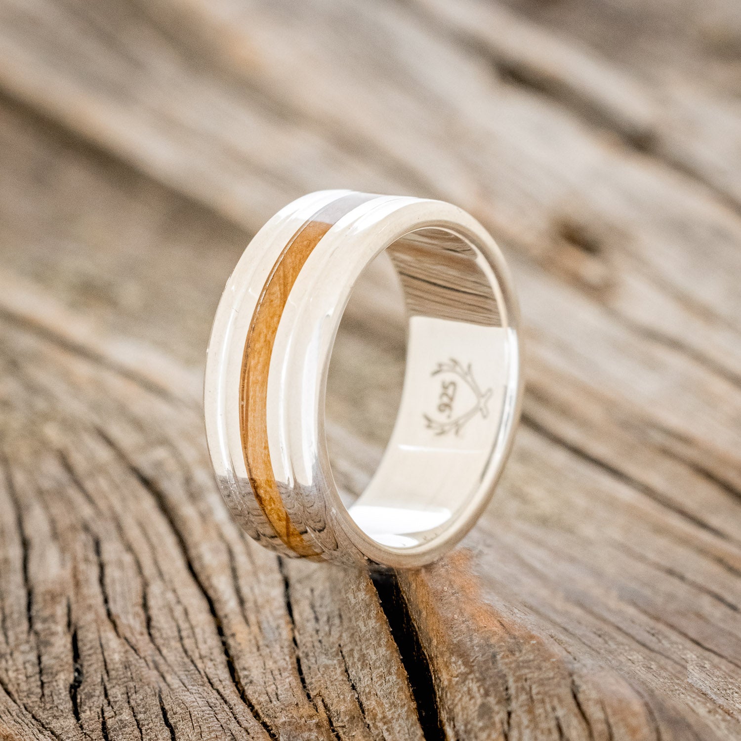 "AUSTIN" - WHISKEY BARREL OAK WEDDING RING-8