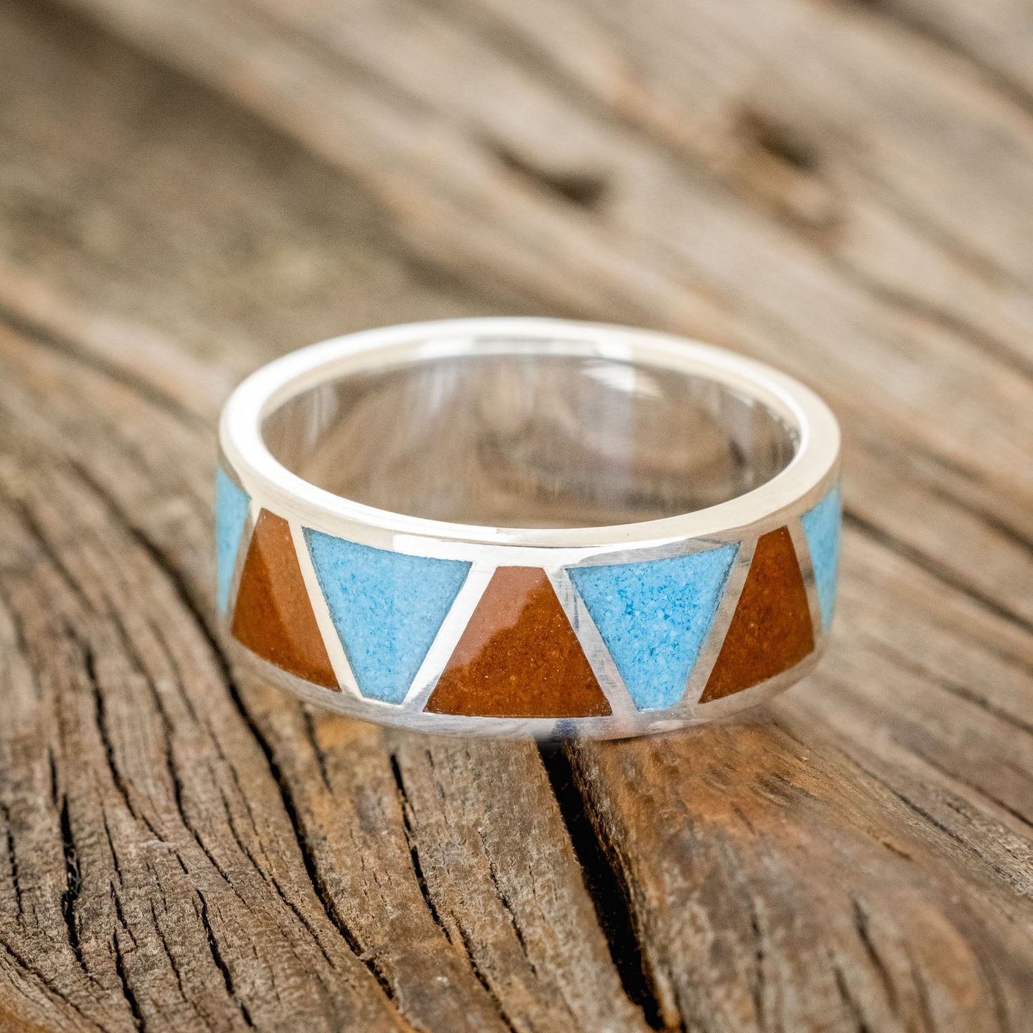 "POWELL" - TERRACOTTA & TURQUOISE WEDDING BAND-7