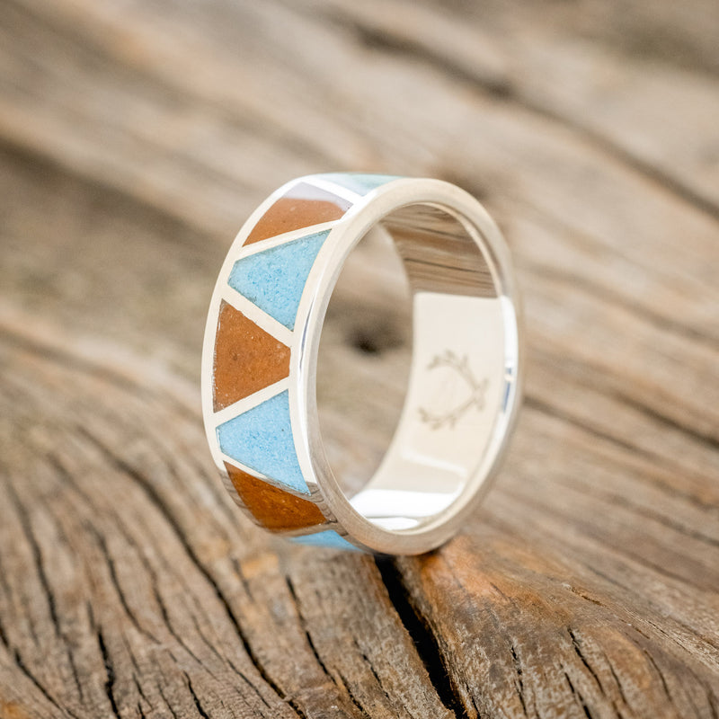 "POWELL" - TERRACOTTA & TURQUOISE WEDDING BAND-5