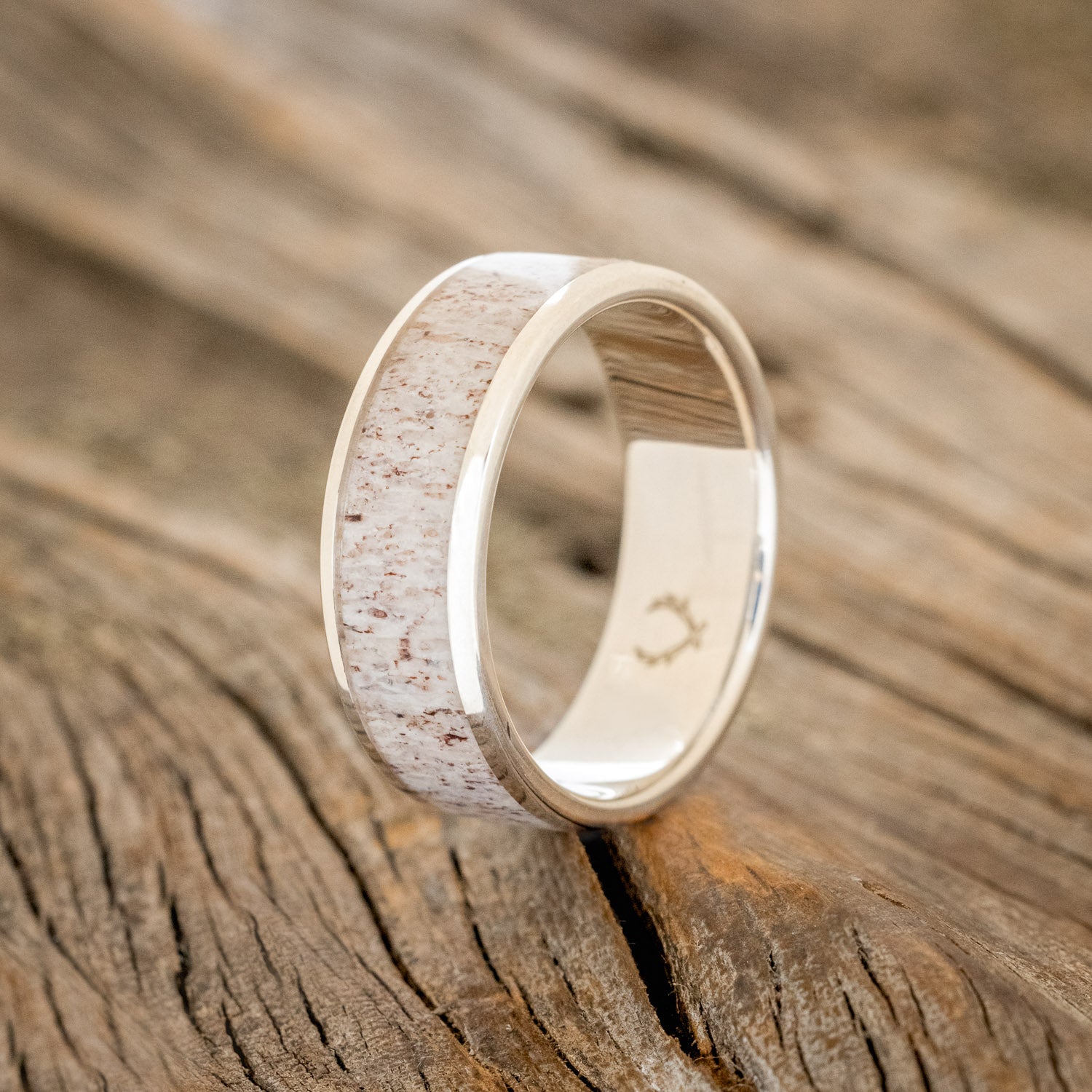"RAINIER" - MATCHING SET OF ANTLER WEDDING BANDS-23
