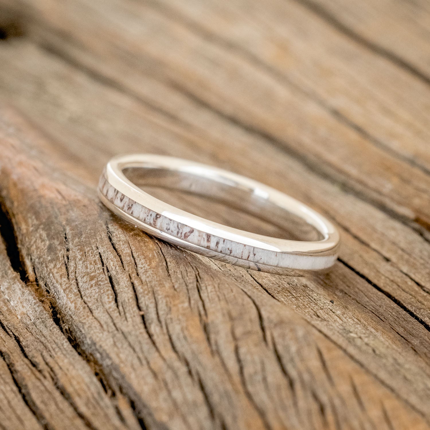 "RAINIER" - MATCHING SET OF ANTLER WEDDING BANDS-27