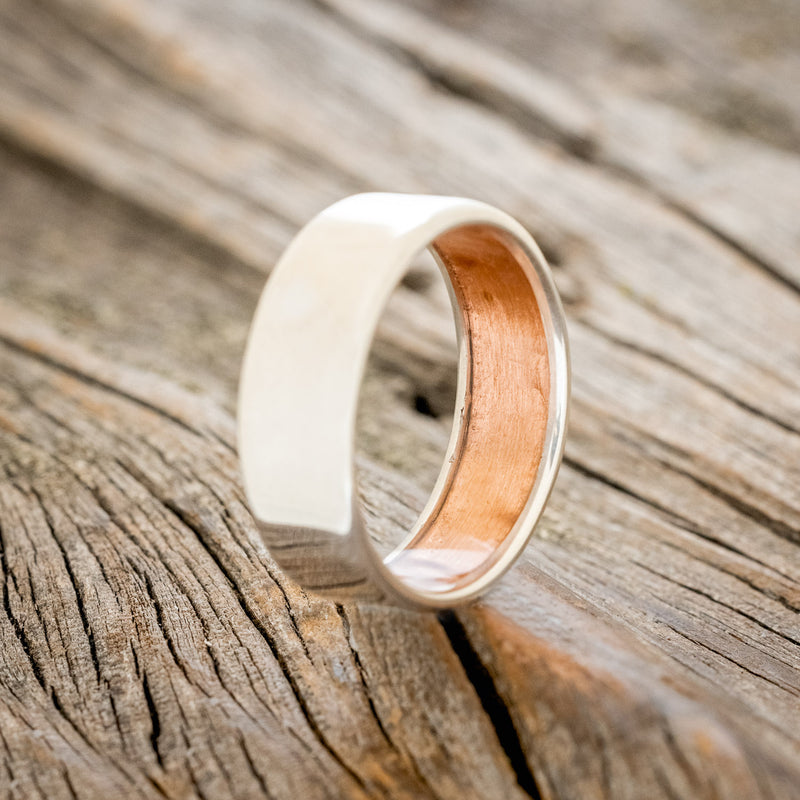 RUSTIC COPPER LINED WEDDING RING-4