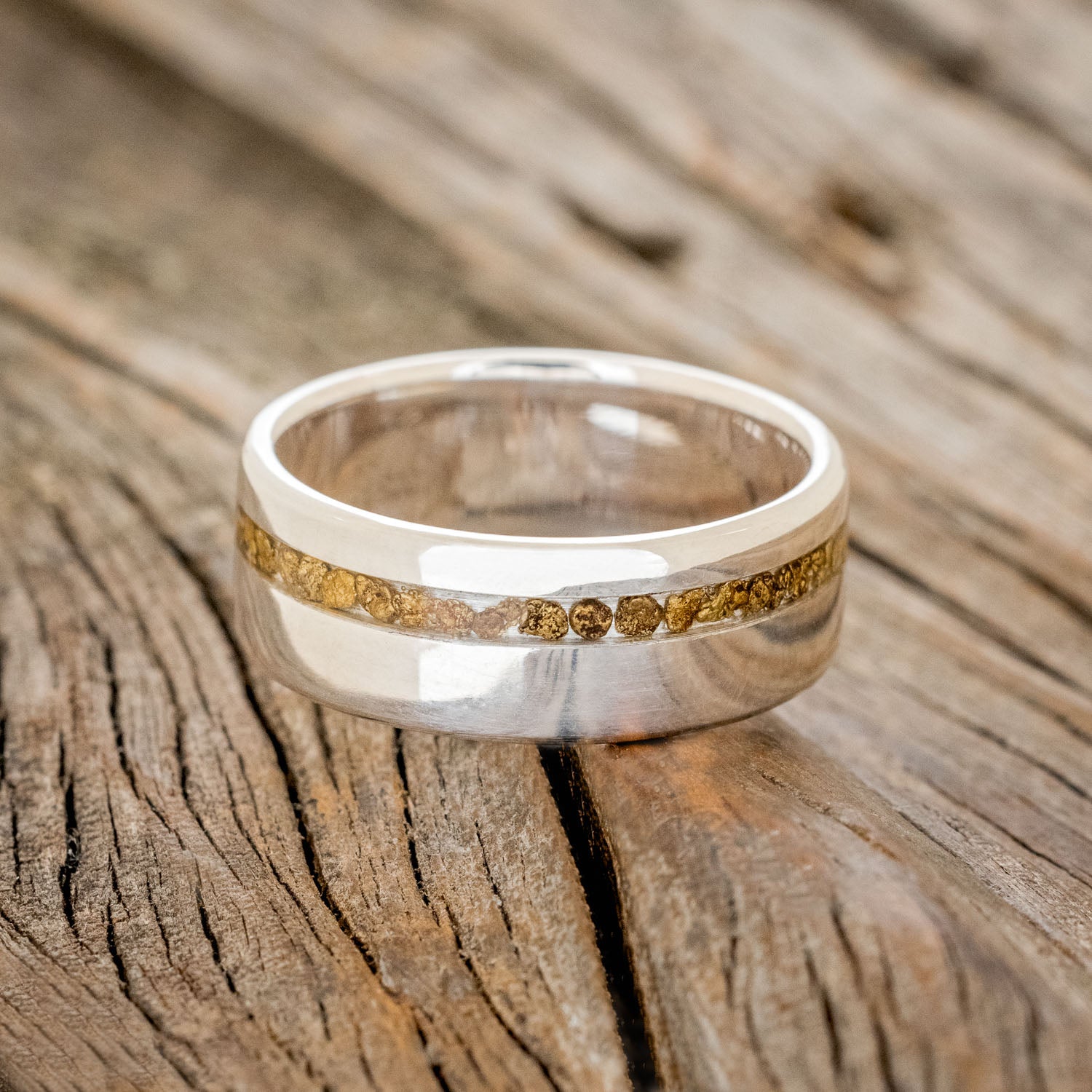 "VERTIGO" - GOLD NUGGET WEDDING RING-9