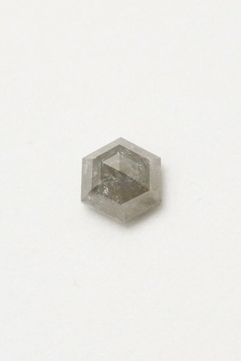 2.15ct 7.13 x 4.41mm DOUBLE CUT HEXAGON SALT & PEPPER DIAMOND-1