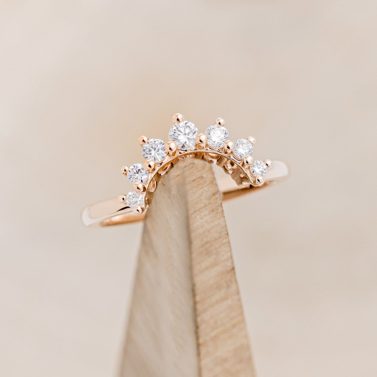 "ESMERALDA" - ROUND CUT SPINY OYSTER TURQUOISE WEDDING BAND WITH DIAMOND ACCENTS-13