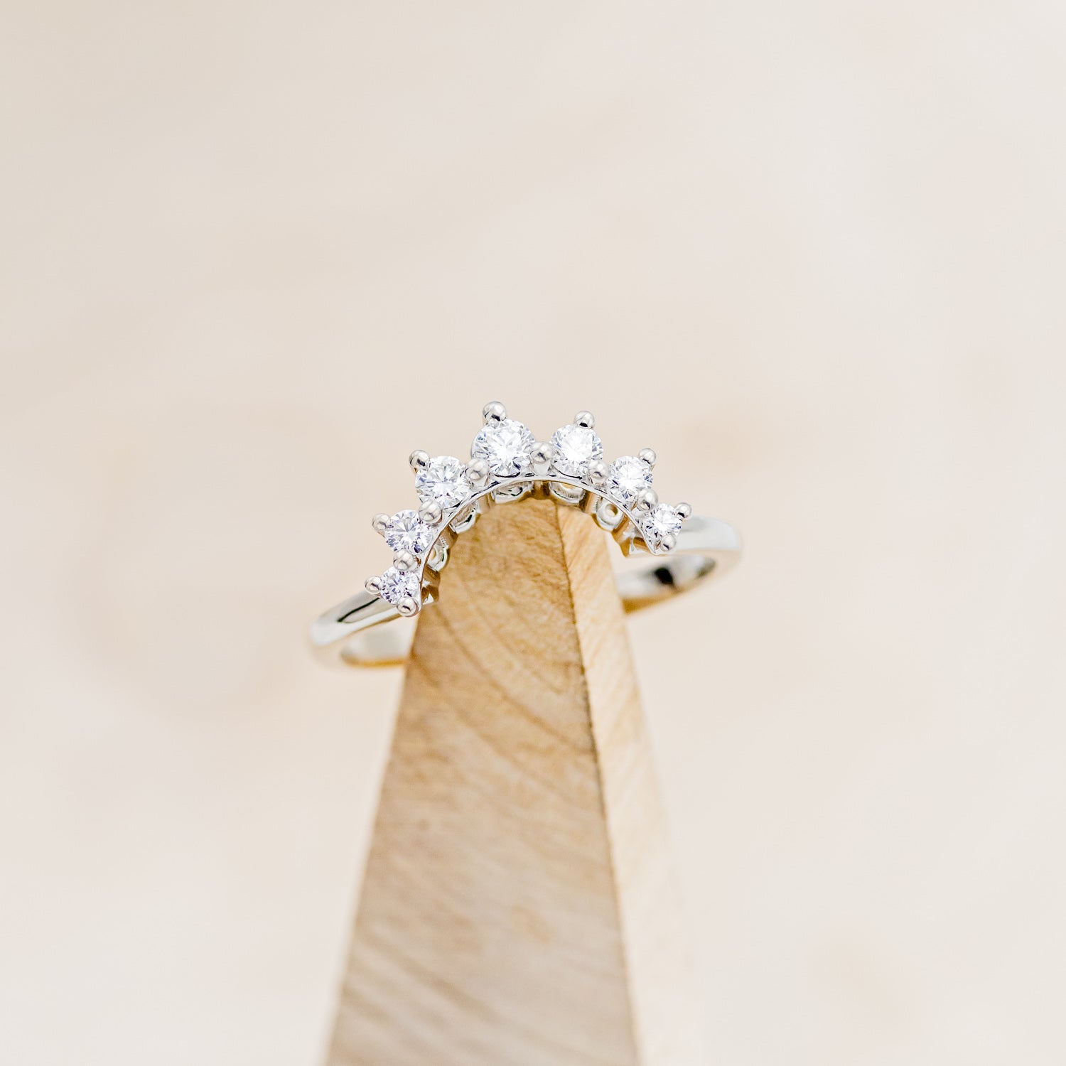 "ESMERALDA" - ROUND CUT SPINY OYSTER TURQUOISE WEDDING BAND WITH DIAMOND ACCENTS-27