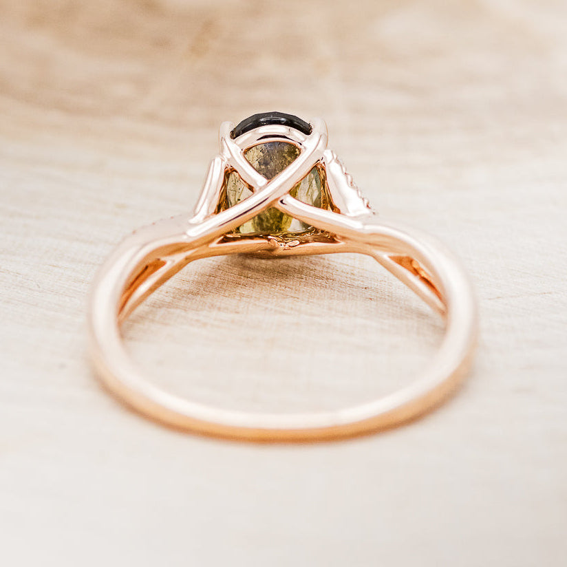 "ROSLYN" - OVAL LABRADORITE ENGAGEMENT RING WITH DIAMOND ACCENTS-5