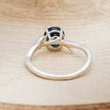 "ARTEMIS" - ROUND CUT LAB-GROWN ALEXANDRITE ENGAGEMENT RING WITH AN ANTLER-STYLE BAND