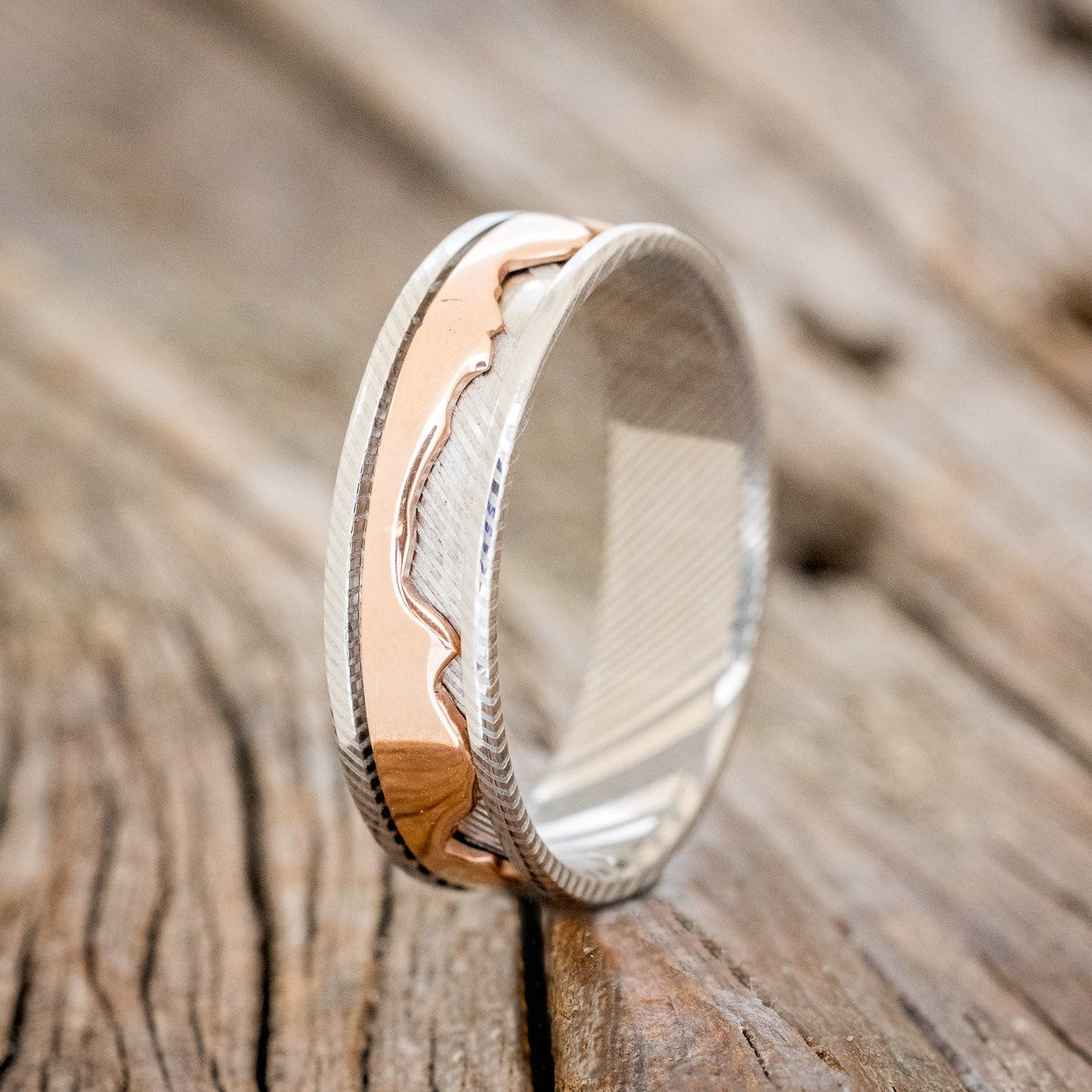 "REVOLUTION" - 14K GOLD MOUNTAIN SPINNER WEDDING RING-2