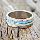 "COSMO" - TURQUOISE & FIRE AND ICE OPAL WEDDING RING-3