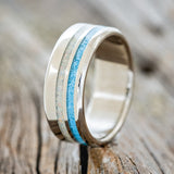 "COSMO" - TURQUOISE & FIRE AND ICE OPAL WEDDING RING-1