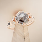 Salt & Pepper Diamond Engagement Ring With Jet Stone Inlays - Staghead Designs