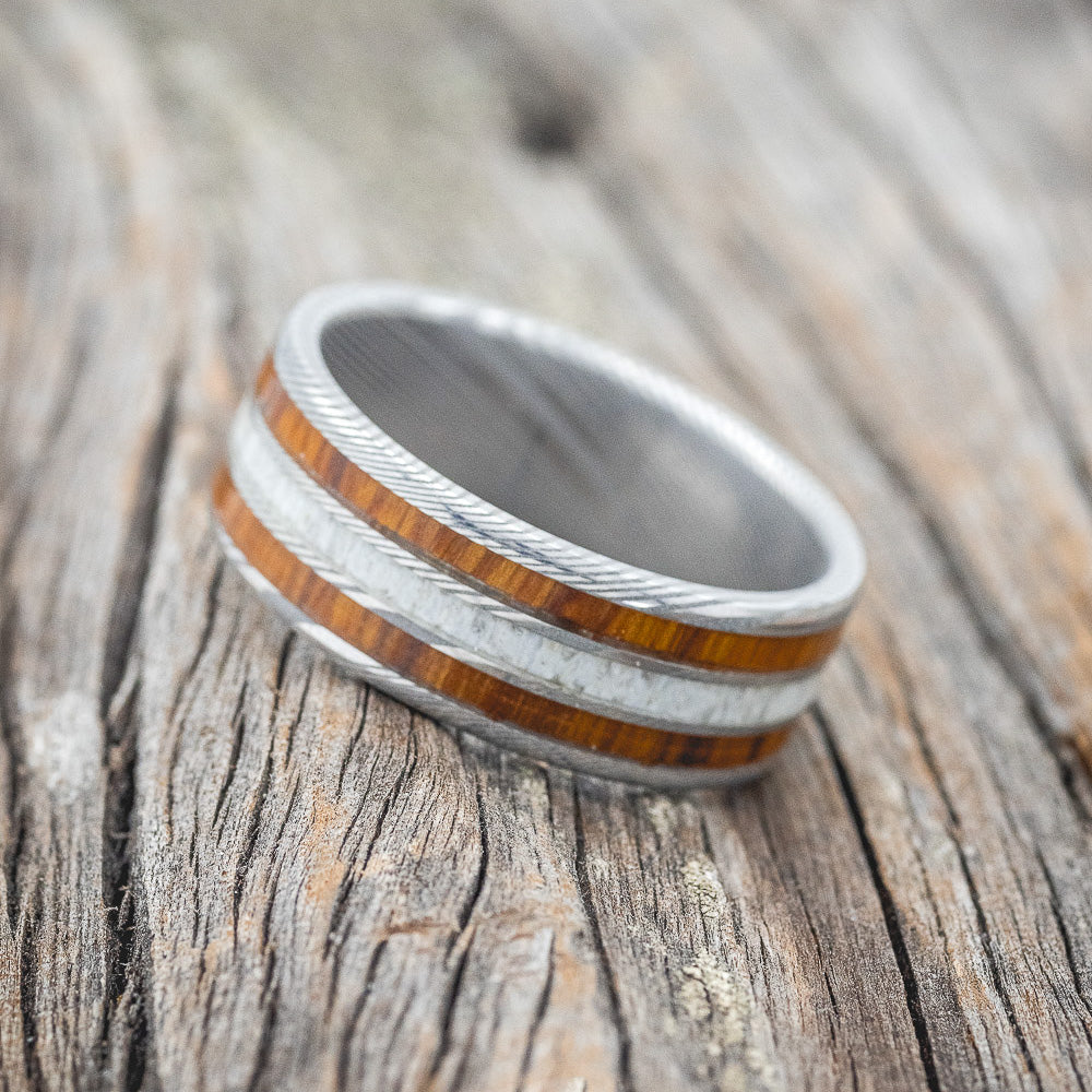 "RIO" - ELK ANTLER & IRONWOOD WEDDING BAND-5